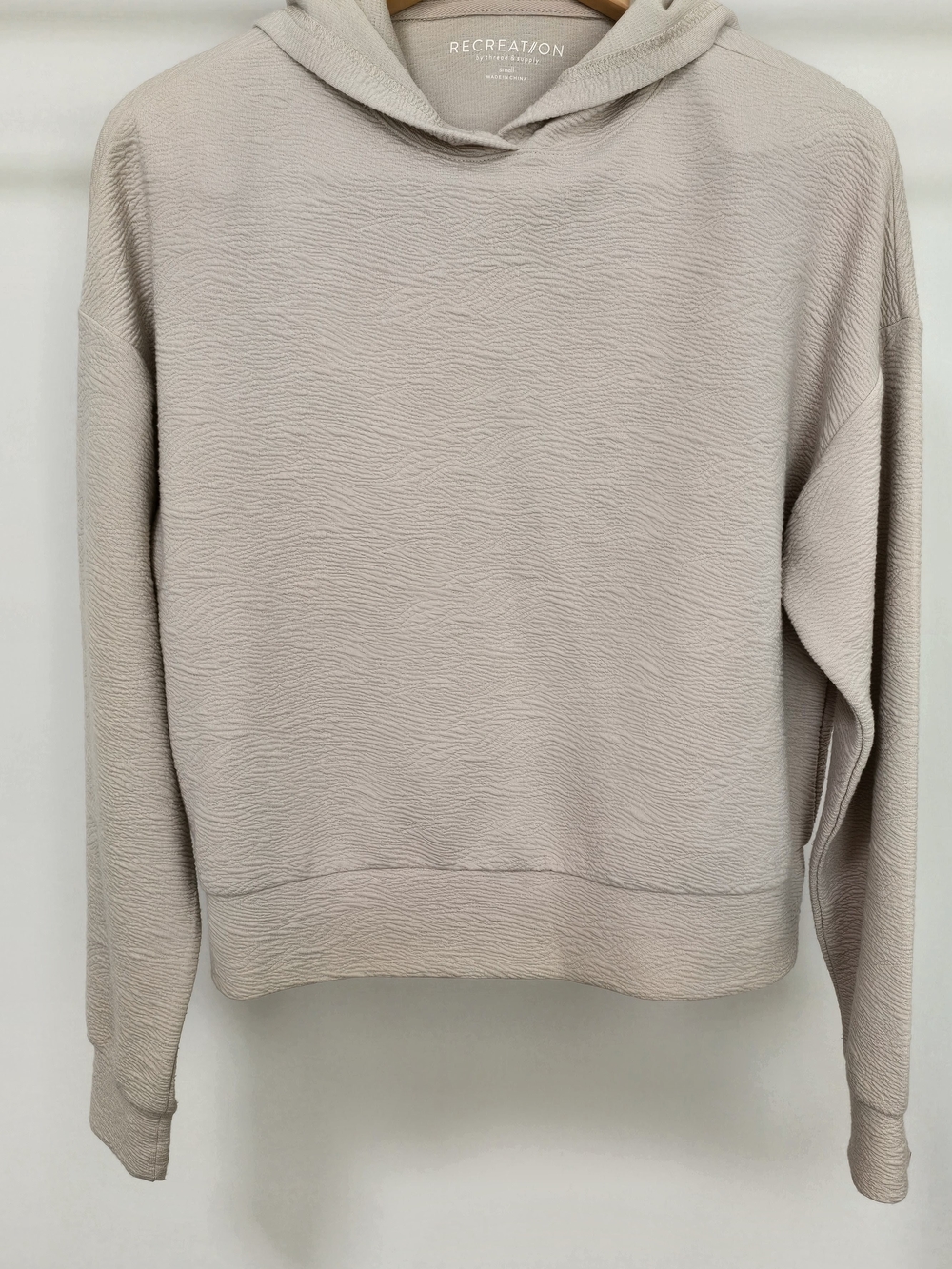 Thread & Supply Women's Light Taupe Crewneck Hoodie Sweater